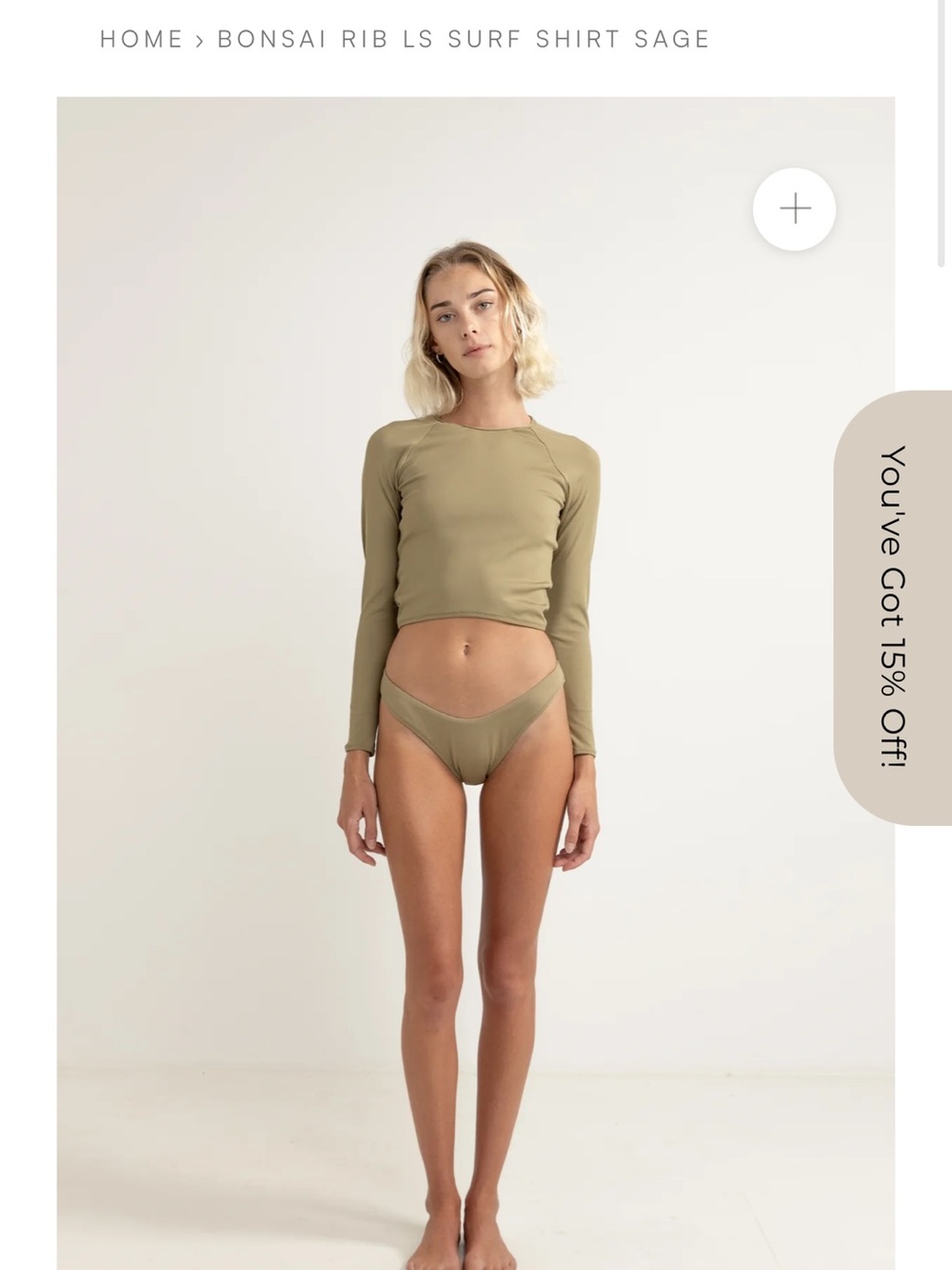 Rib Long Sleeve Surf Shirt - Sage